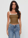 Lace Trim Cropped Cami Top