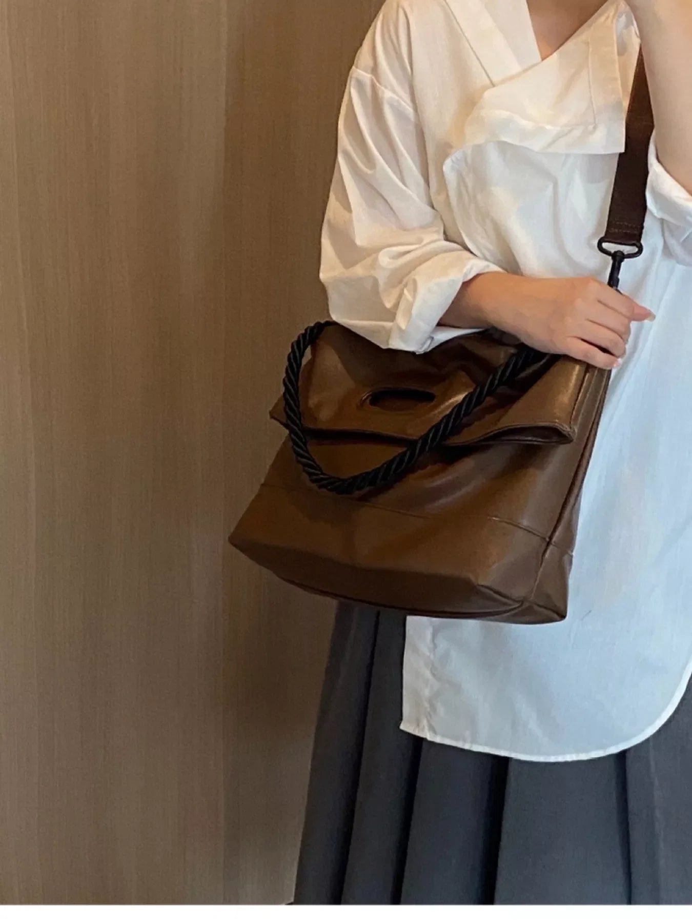 PU Leather Oversized Tote Bag