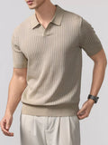 Men's Plus Size Short Sleeve Breathable Knit Polo