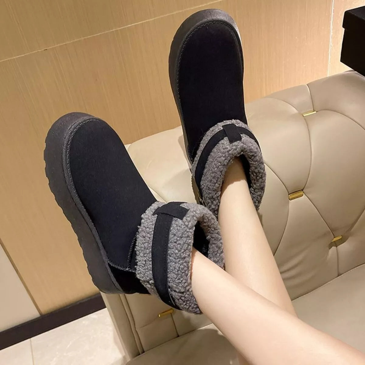 Cozy Plush-Lined Winter Ankle Boots