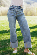 Ashleigh Blue Cuffed Straight Loose Jeans