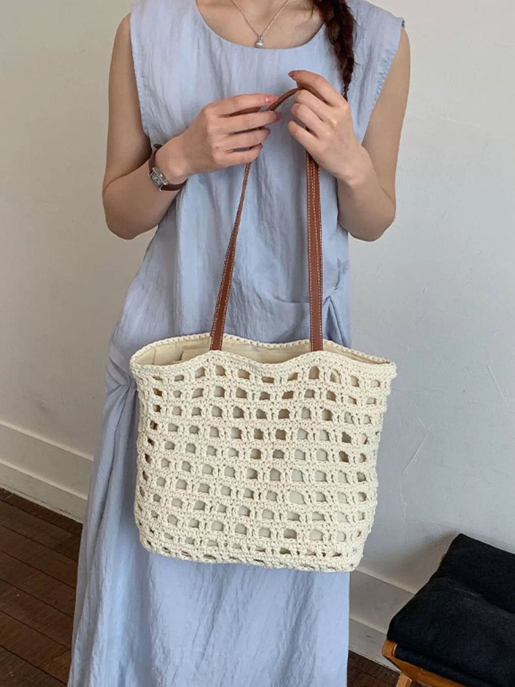 Woven Straw Handbag