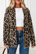 Leopard Open-Front Cardigan
