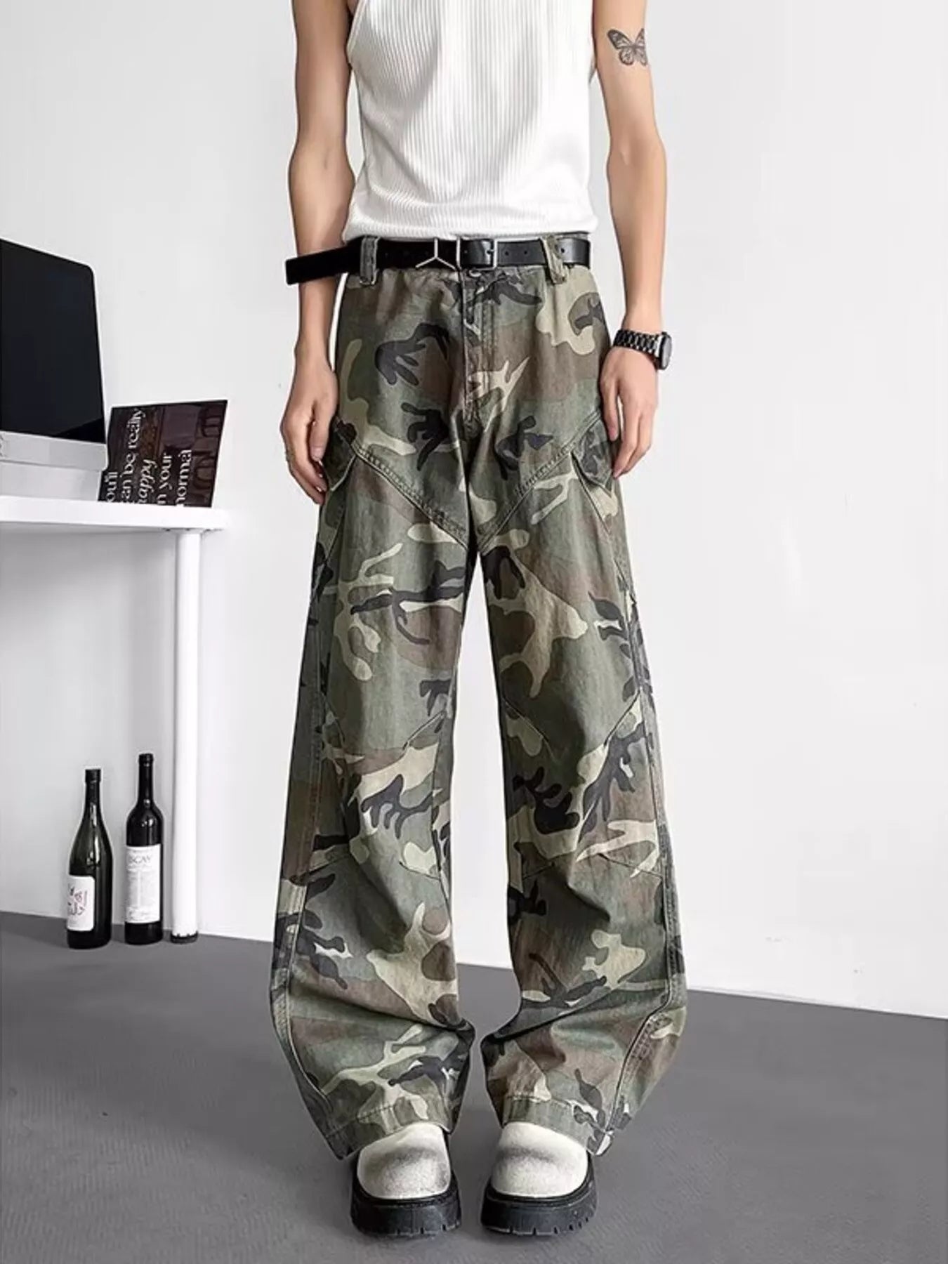 Men's Plus Size Loose Fit Camouflage Cargo Pants