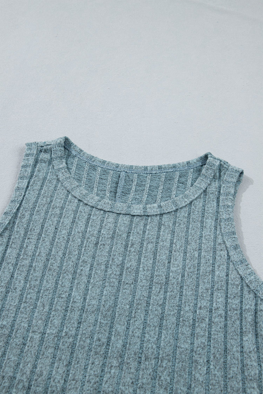 Beau Blue Slim Ribbed Mineral Wash Tank Top