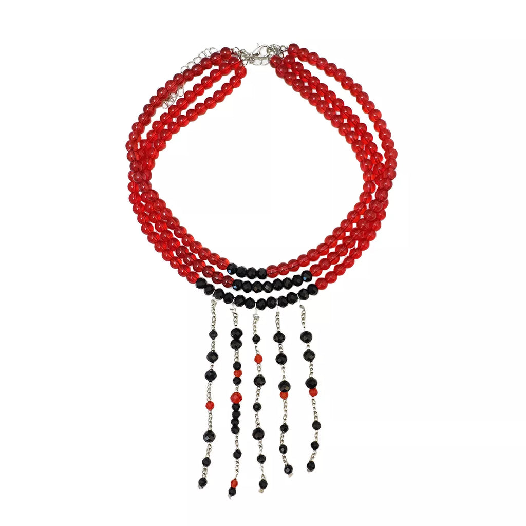 Gothic Multi-Layered Beaded Necklace