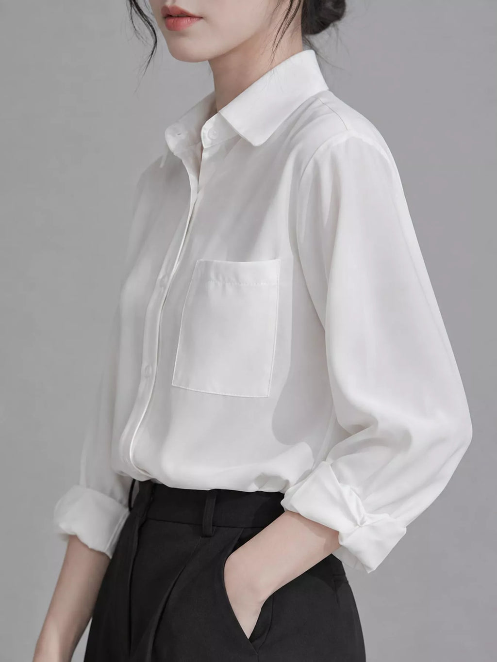 Full Size Button Up Long Sleeve Shirt Plus Size