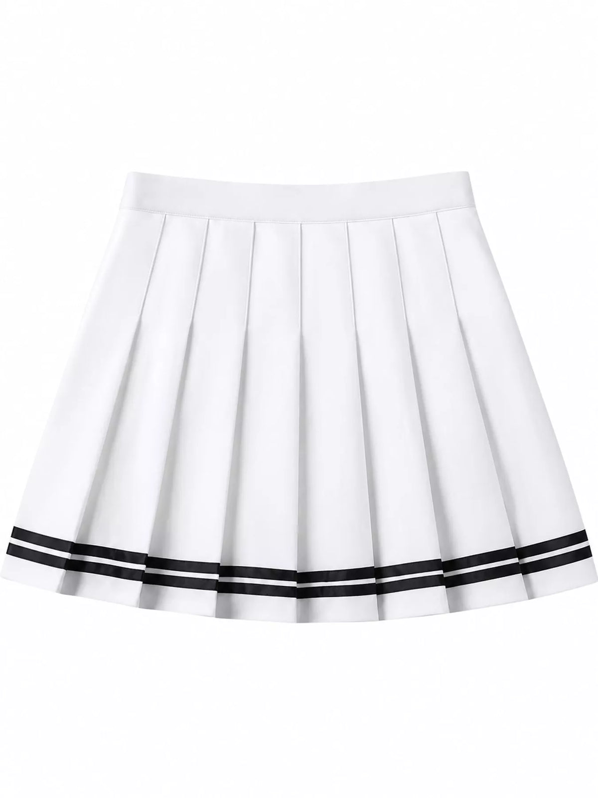 Pleated Striped Skirt