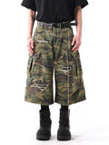 Men's Distressed Camouflage Cargo Capris