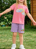 Children's Daddy's Little Rainbow Graphic Tee & Shorts Set