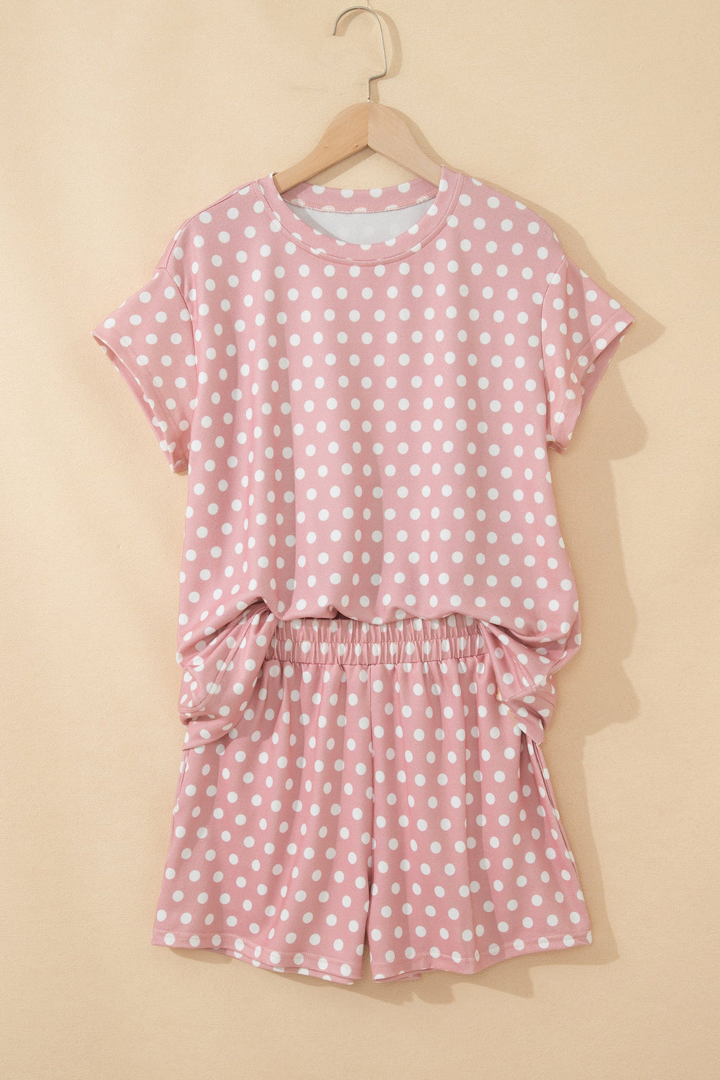 Pink Polka Dot Print Short Set
