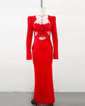 European And American Christmas Autumn And Winter Clothing Strong Evening Wear Bandage One-piece Dress