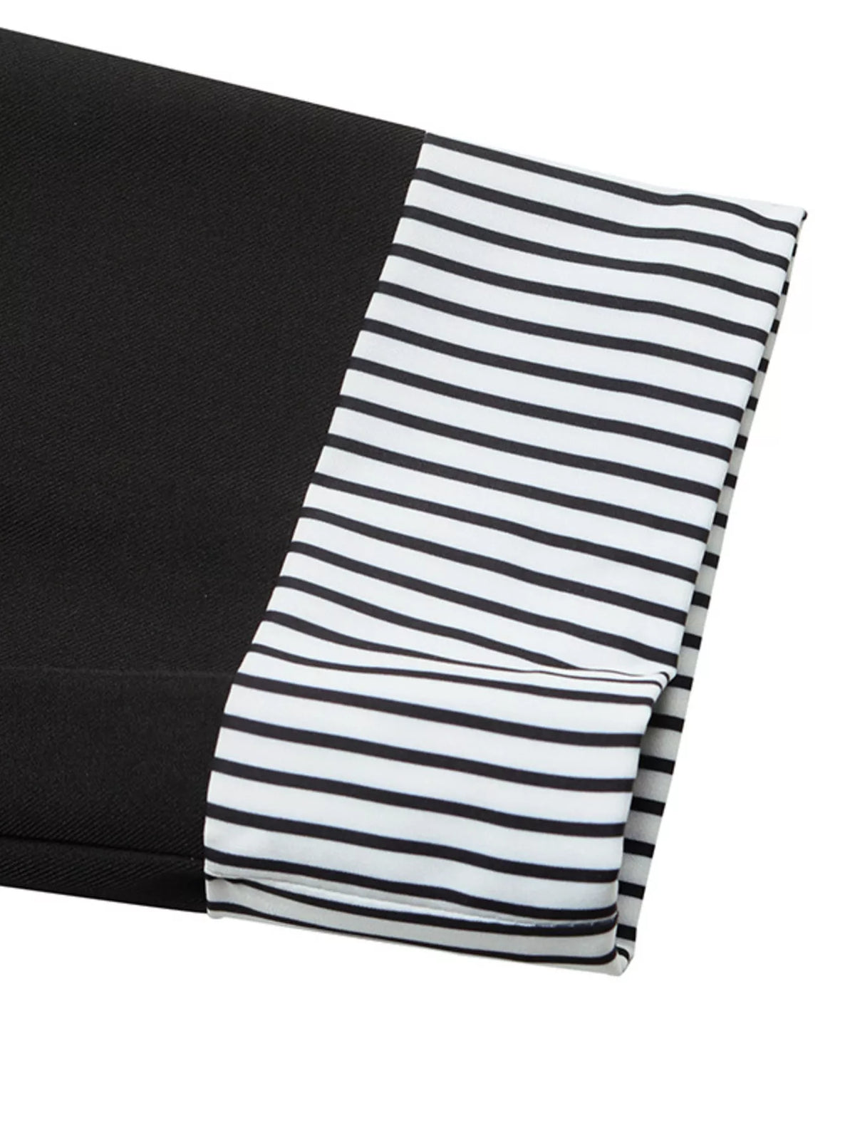 Contrast Striped Lapel Collar Blazer