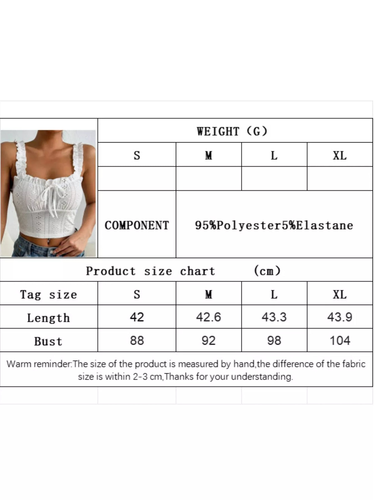 Eyelet Ruffle Strap Tie-Front Tank