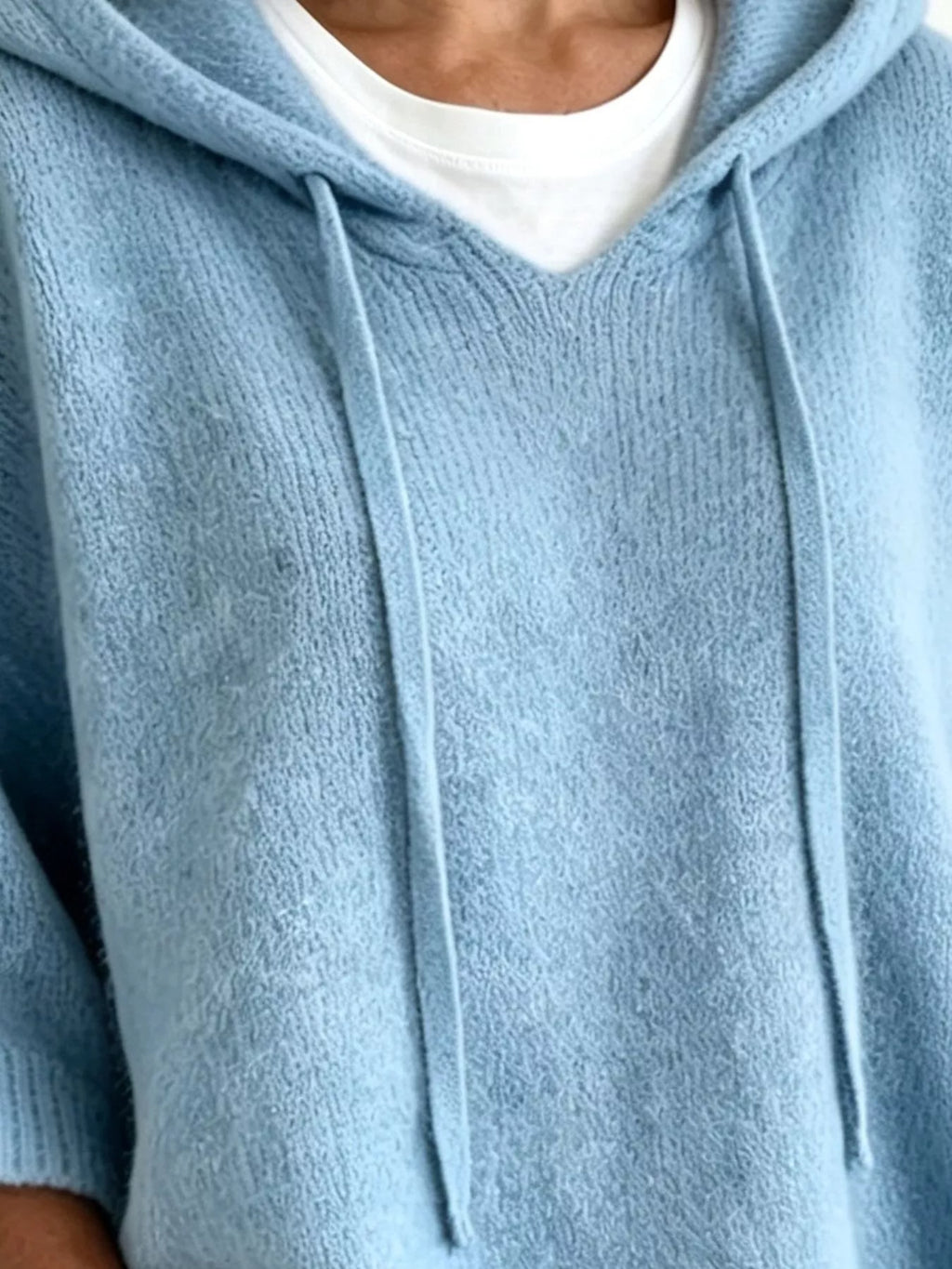 Striped Hooded Sweater with Button Detail
