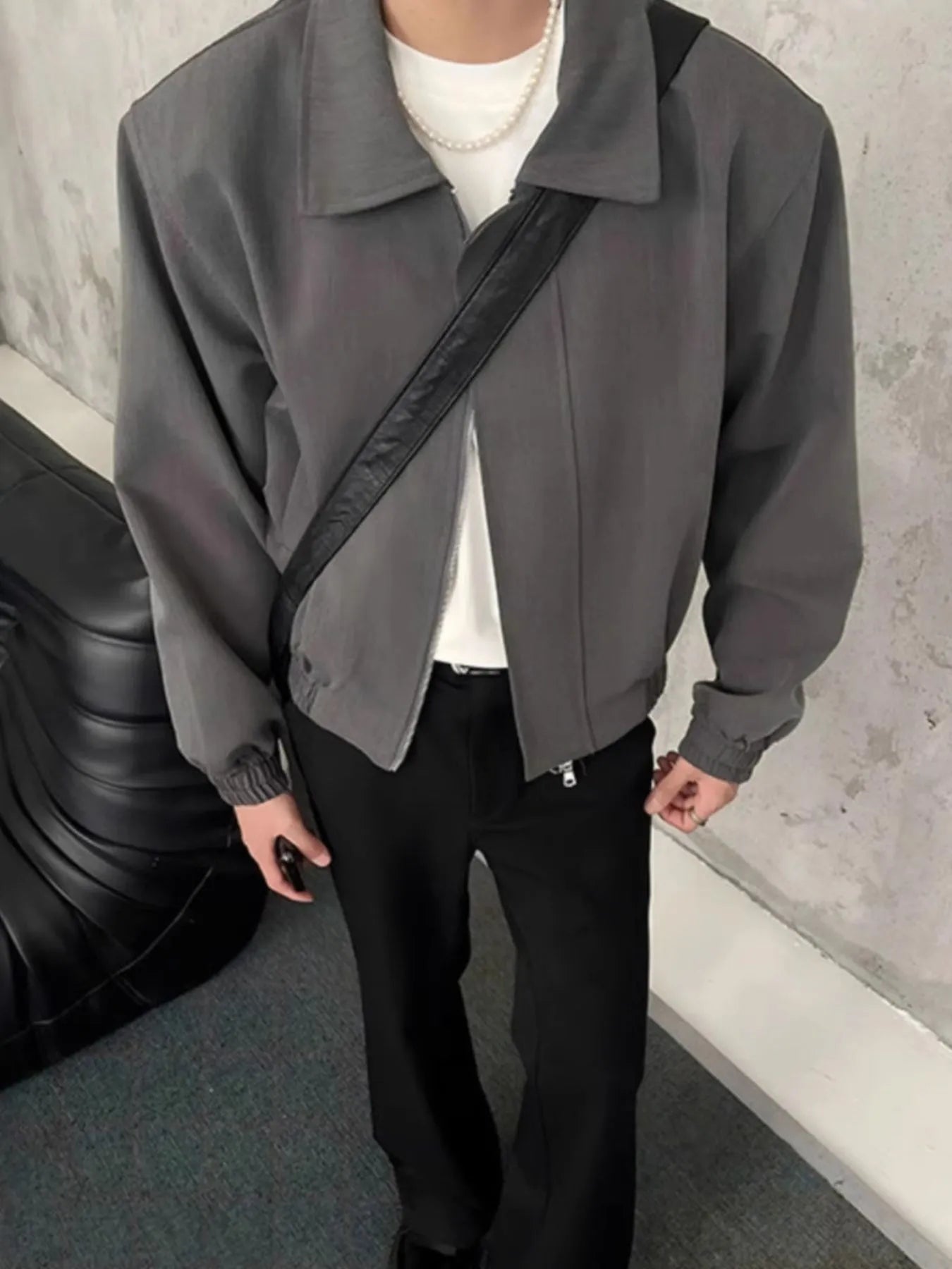 Men's Plus Size Zip Up Long Sleeve Jacket
