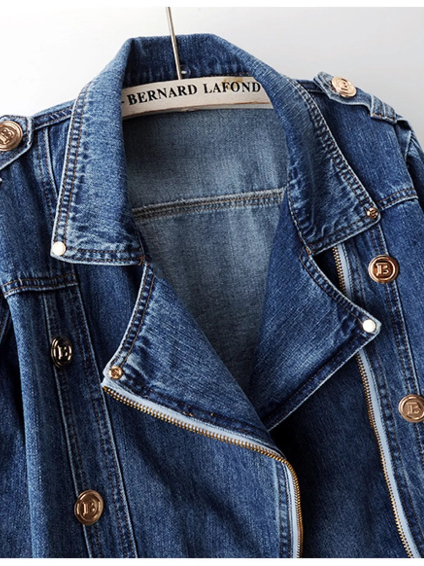 Asymmetrical Zip Denim Jacket