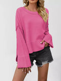 Dropped Shoulder Flare Sleeve Sweater