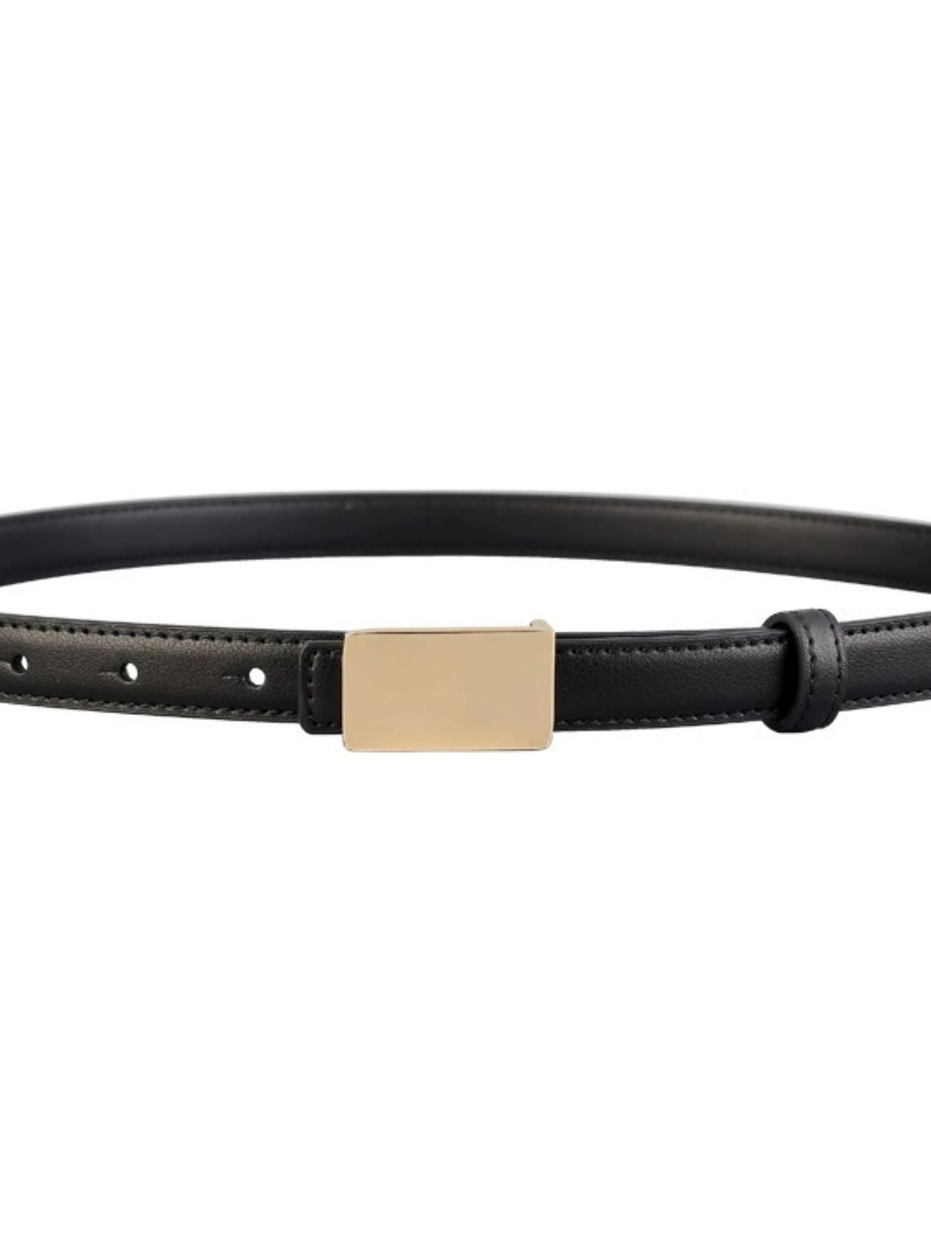 Gold Buckle Skinny Belt