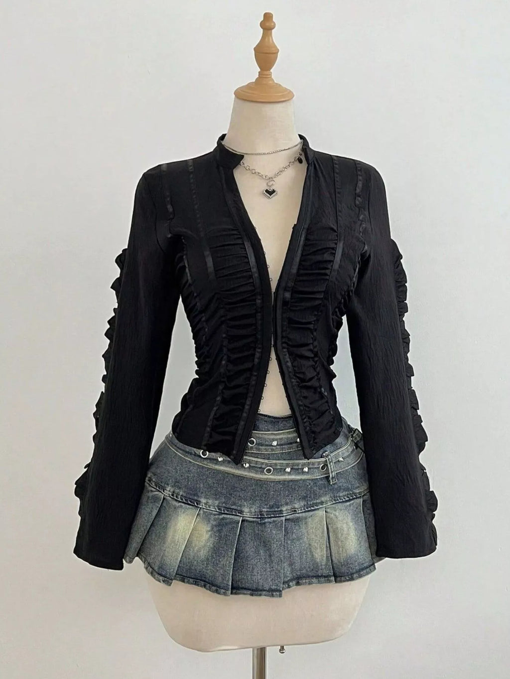 Ruched Slim-Fit Long Sleeve Top