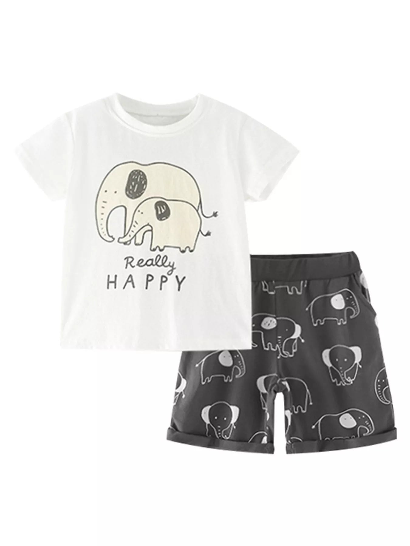 Children's Elephant Short Sleeve Tee and Shorts Set