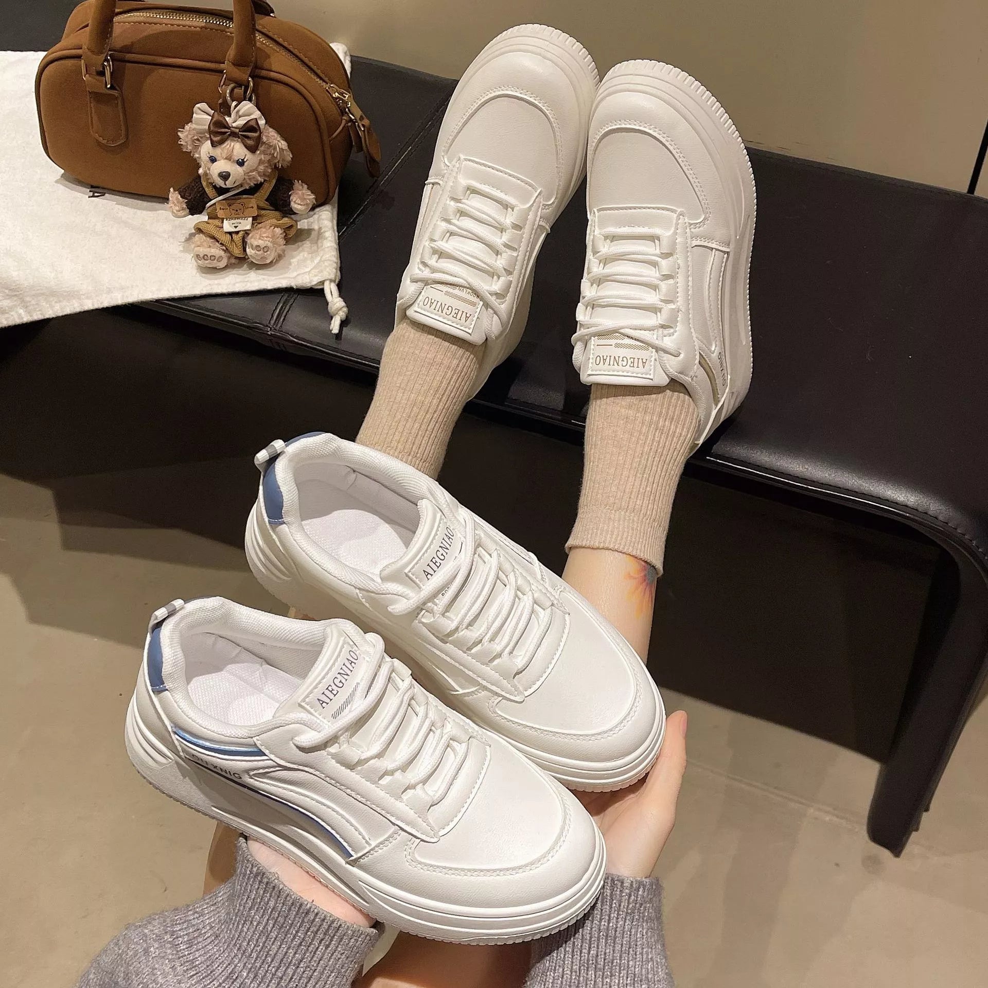 Classic Lace-Up Platform Sneakers