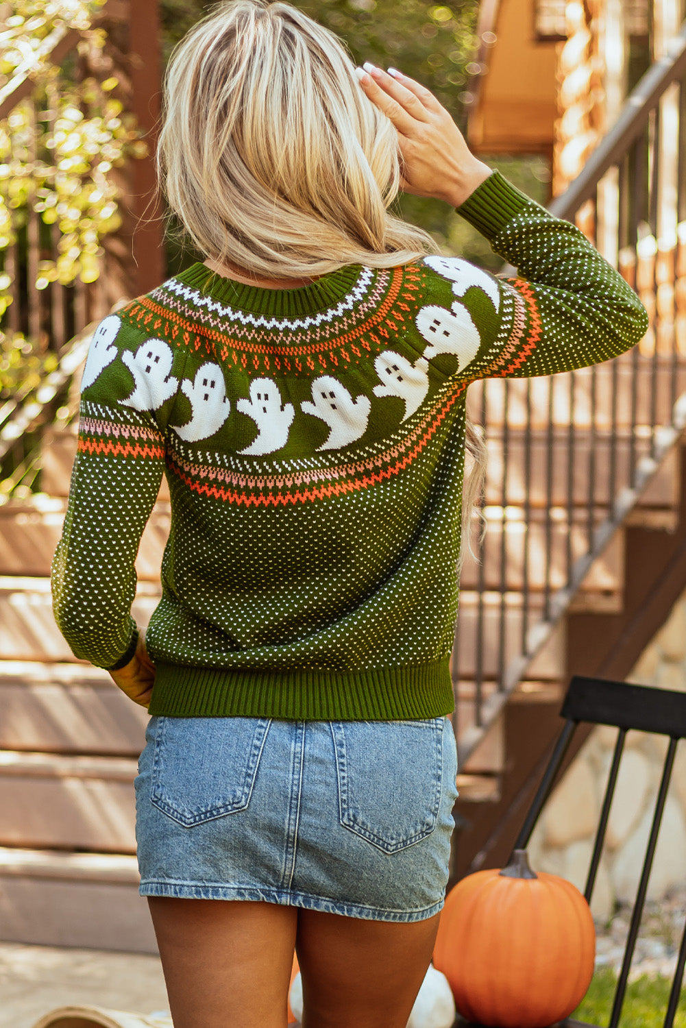 Halloween Ghost Drop Shoulder Sweater