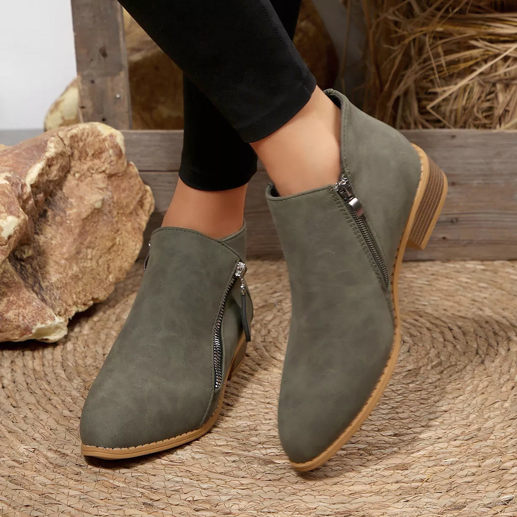 Block Heels Ankle Boots