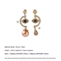 Asymmetric Micro-Set Zircon Evil Eye Earrings