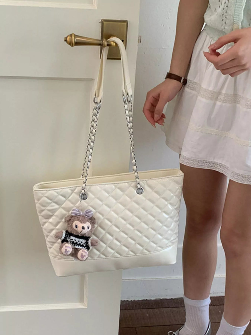Quilted PU Leather Shoulder Bag