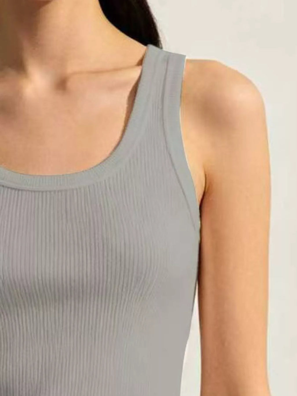 Ribbed Knit U-Neck Tank