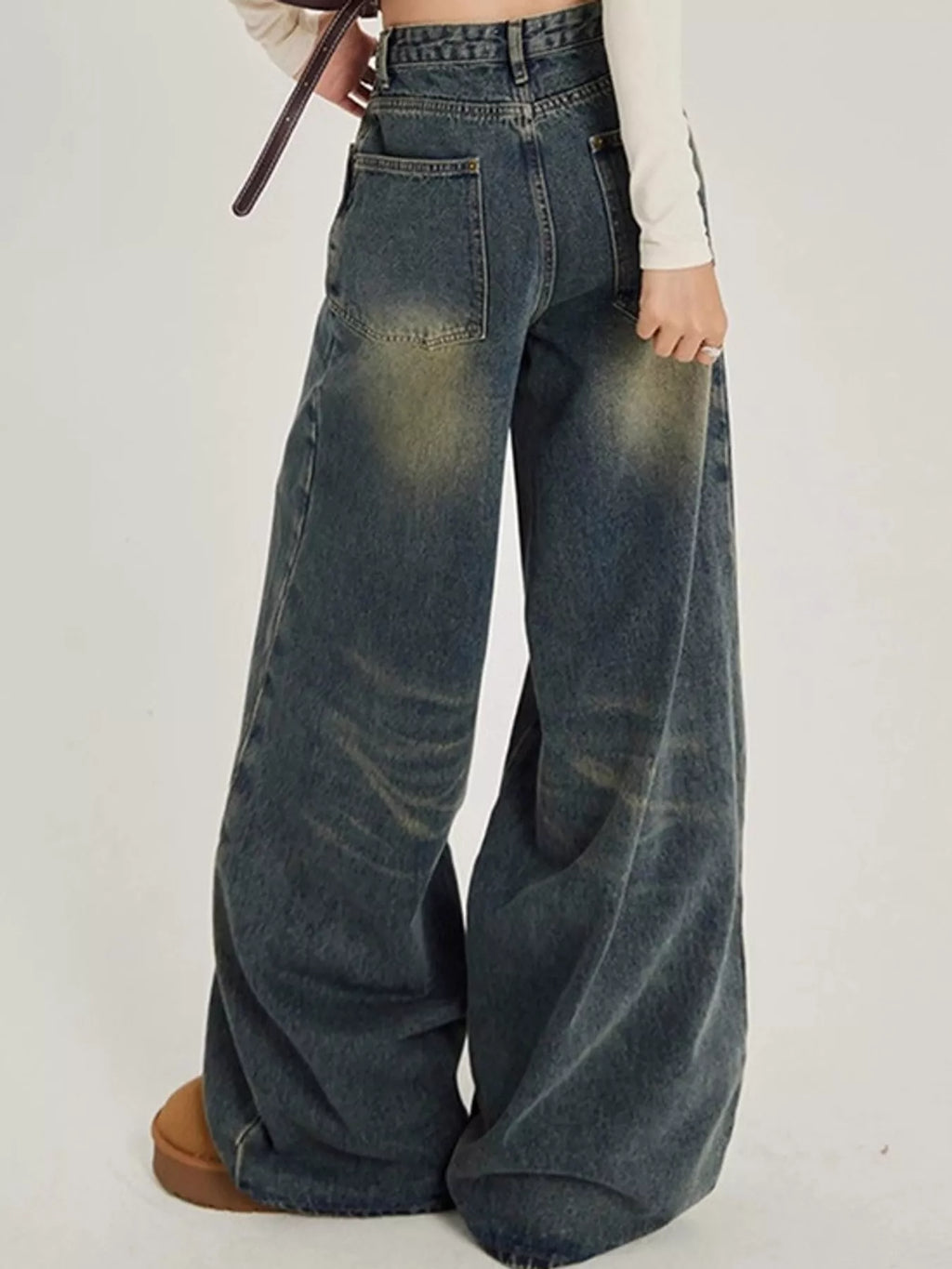 Full Size High-Waisted Wide-Leg Jeans Plus Size