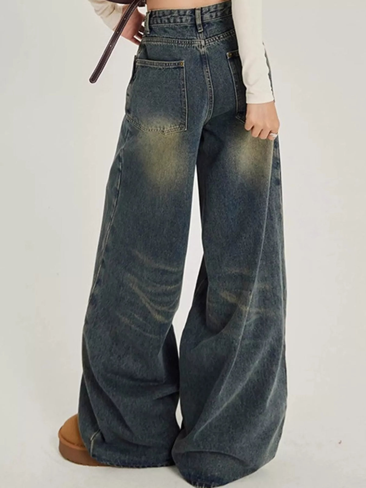 Full Size High-Waisted Wide-Leg Jeans Plus Size
