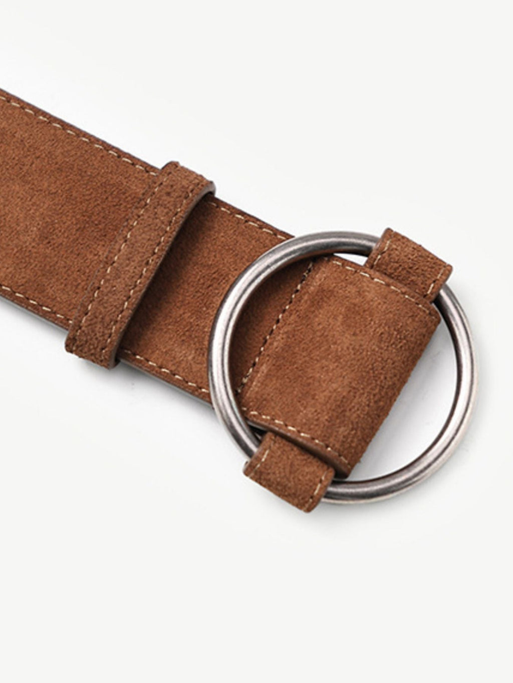 Wide Waist Belt with Circle Buckle