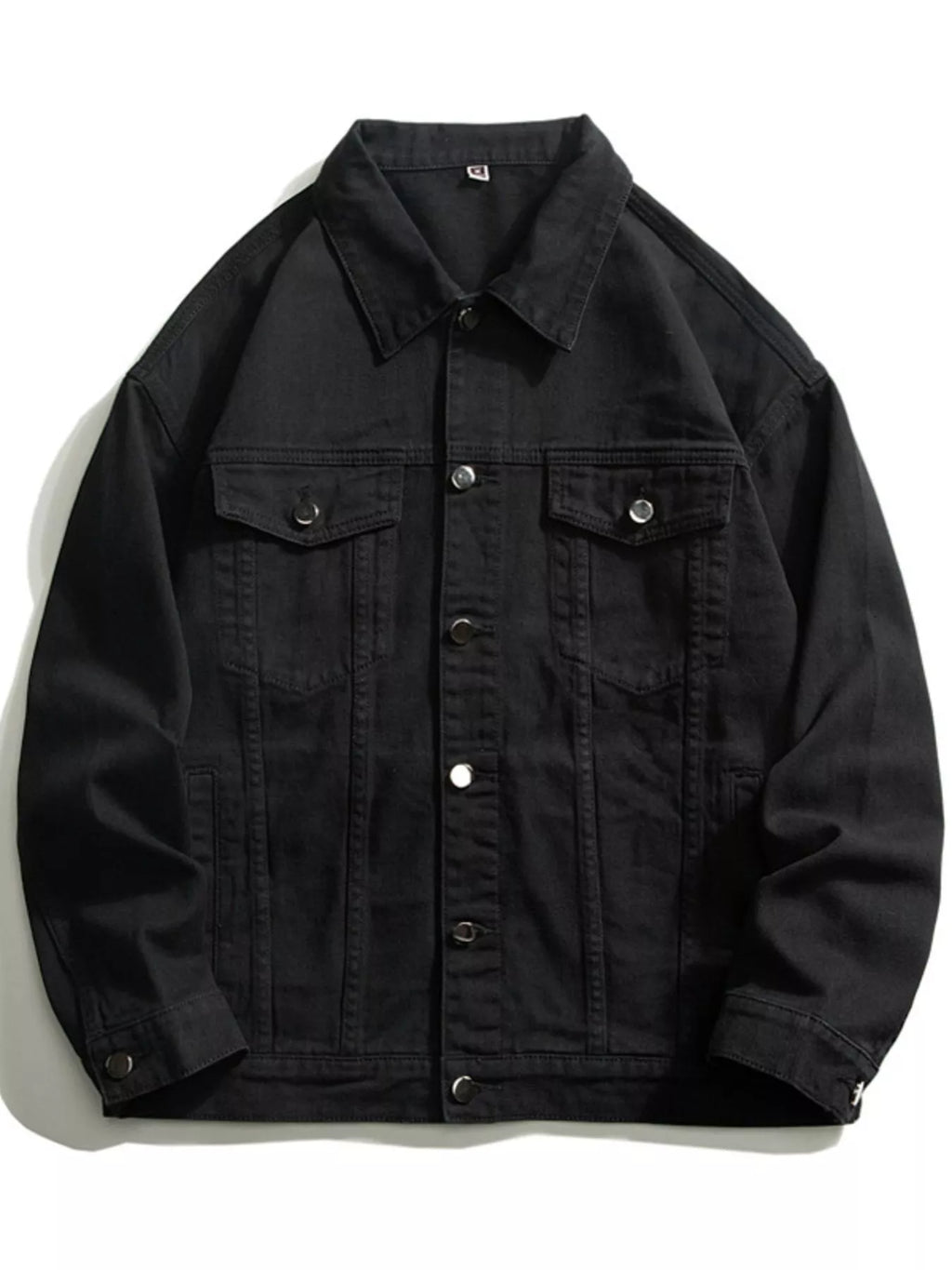 Men's Plus Size Button Up Long Sleeve Denim Jacket