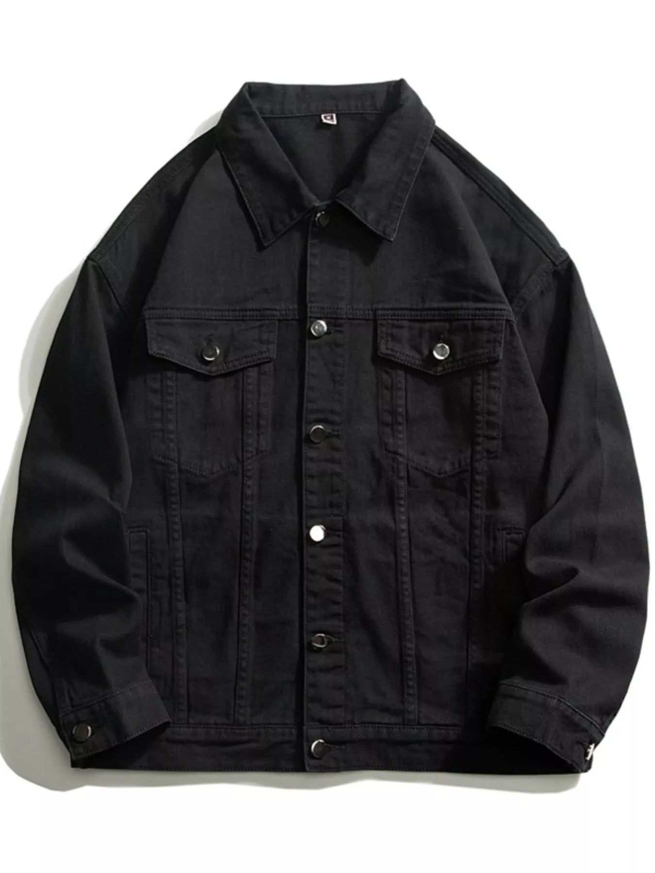 Men's Plus Size Button Up Long Sleeve Denim Jacket