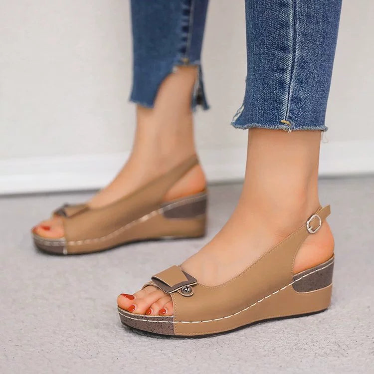 Peep Toe Wedge Sandals