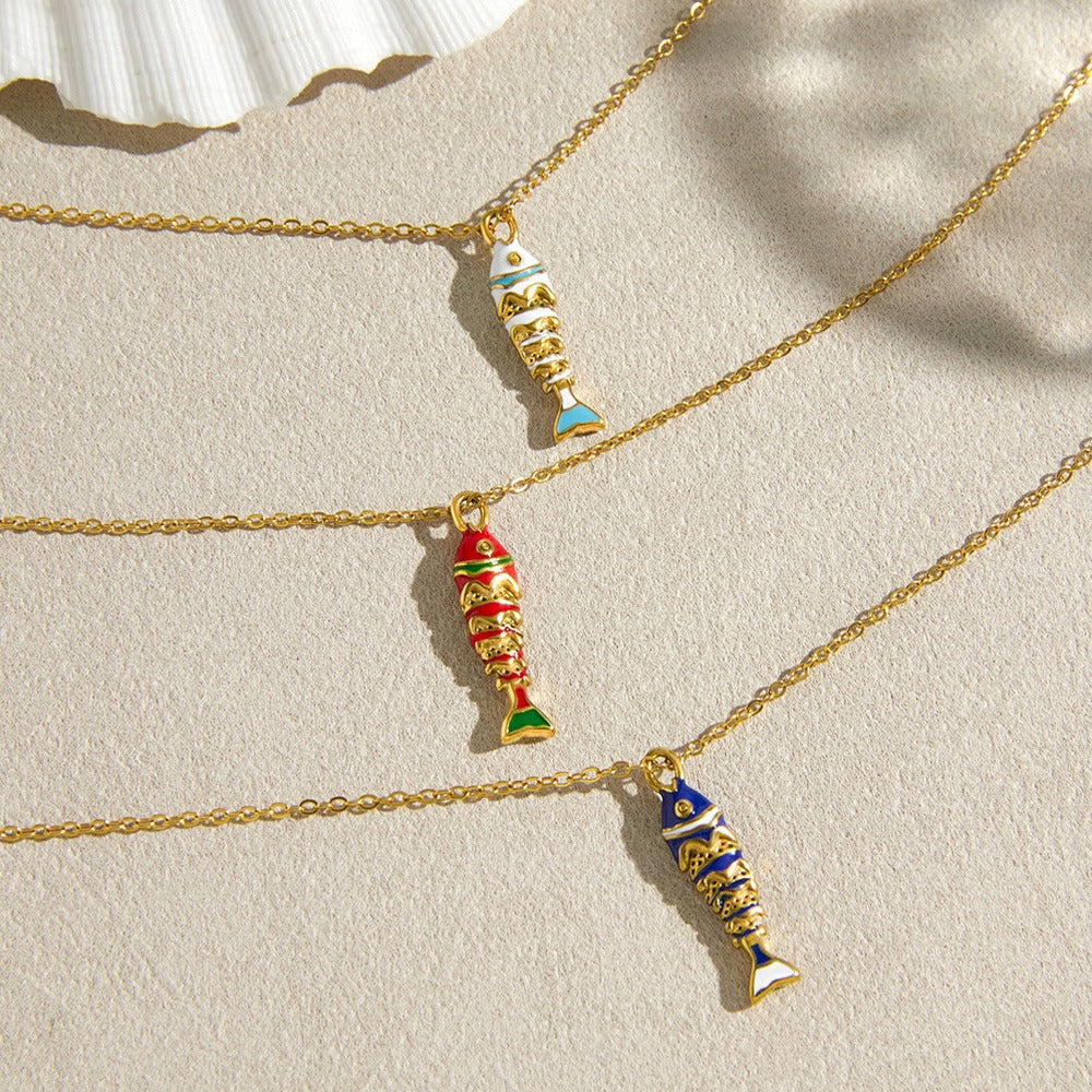 Color Fish Pendant Necklace Collection