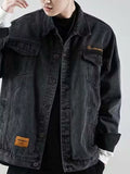 Men's Plus Size Button Up Denim Jacket