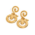 18K gold hollow thread design simple and elegant earrings