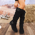 Point Toe Block Heels Slouch Boots