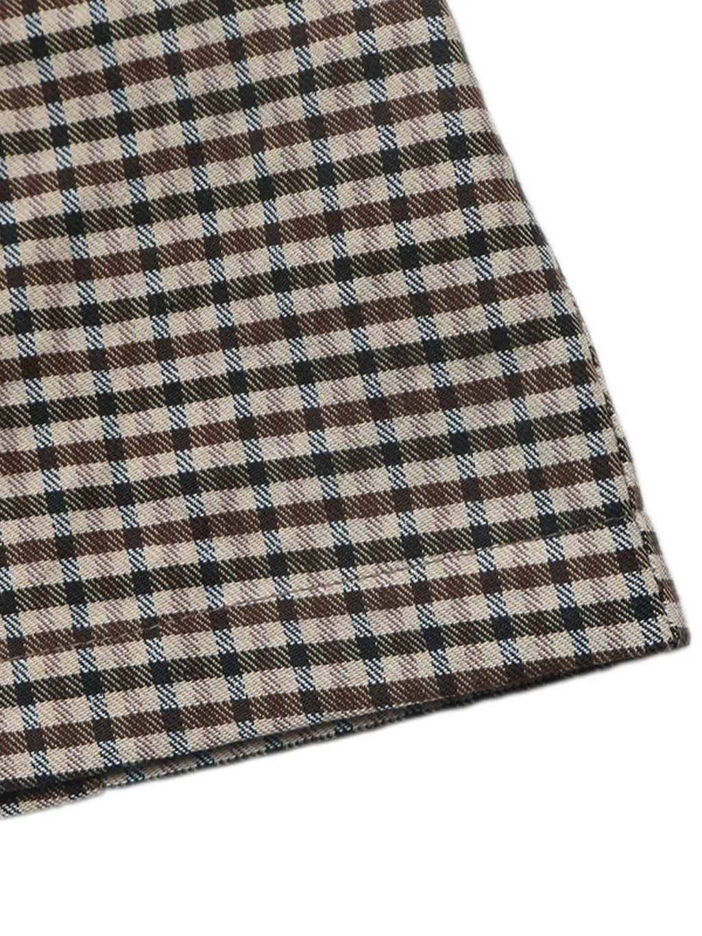 Plaid Lapel Collar Double-Breasted Blazer