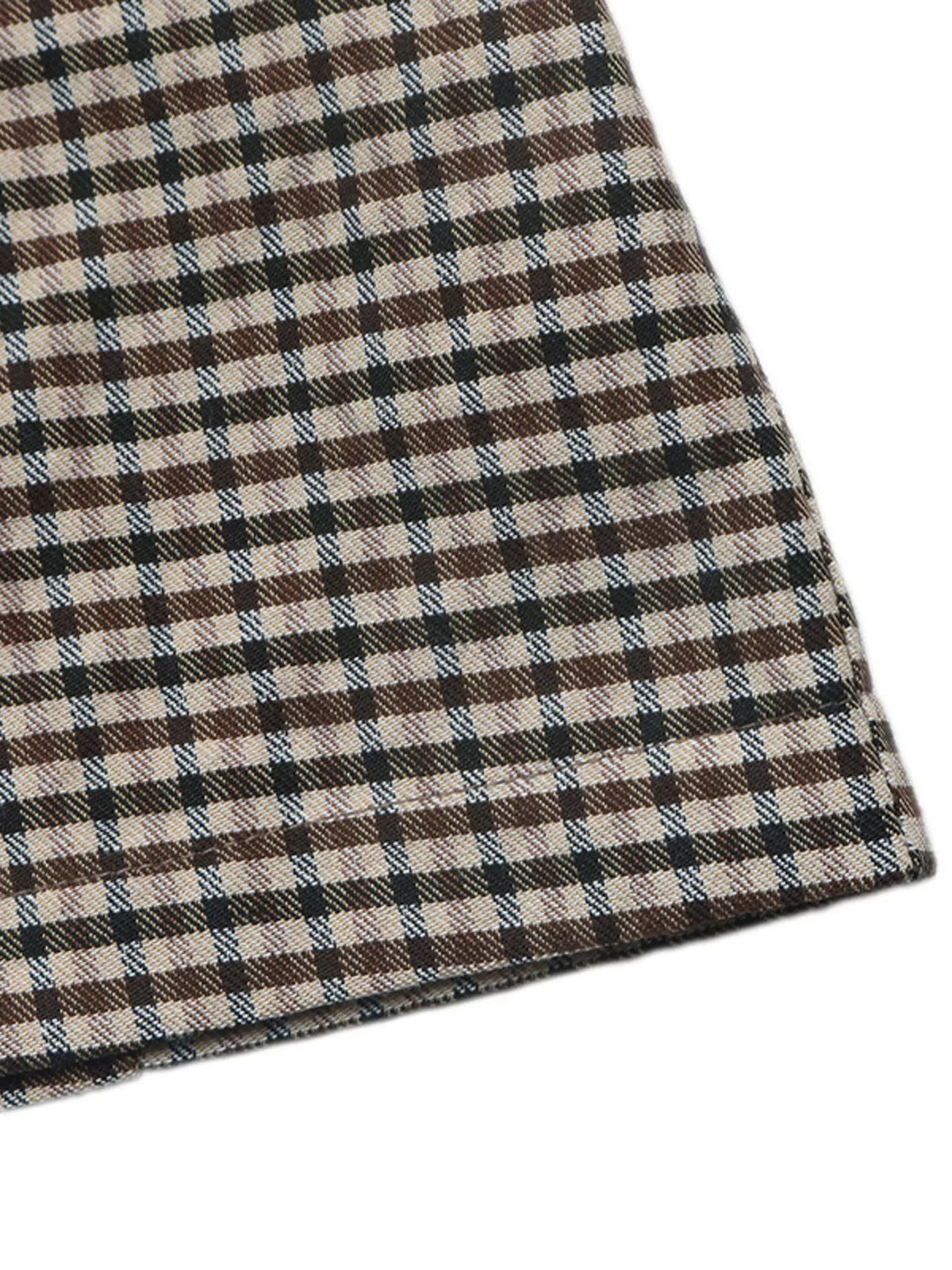 Plaid Lapel Collar Double-Breasted Blazer