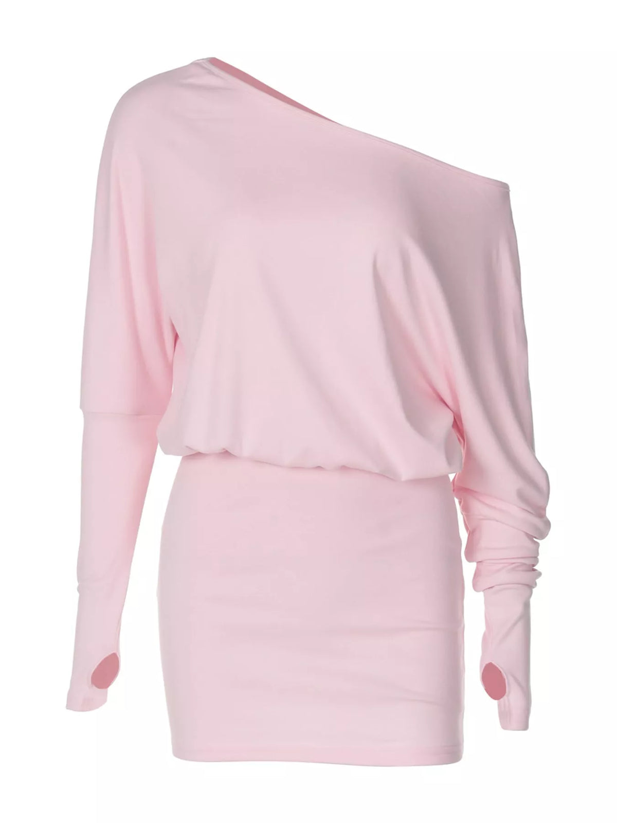 One Shoulder Knit Mini Dress