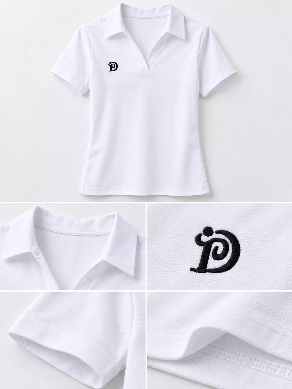 Plus Size Collared Neck Short-Sleeve Polo