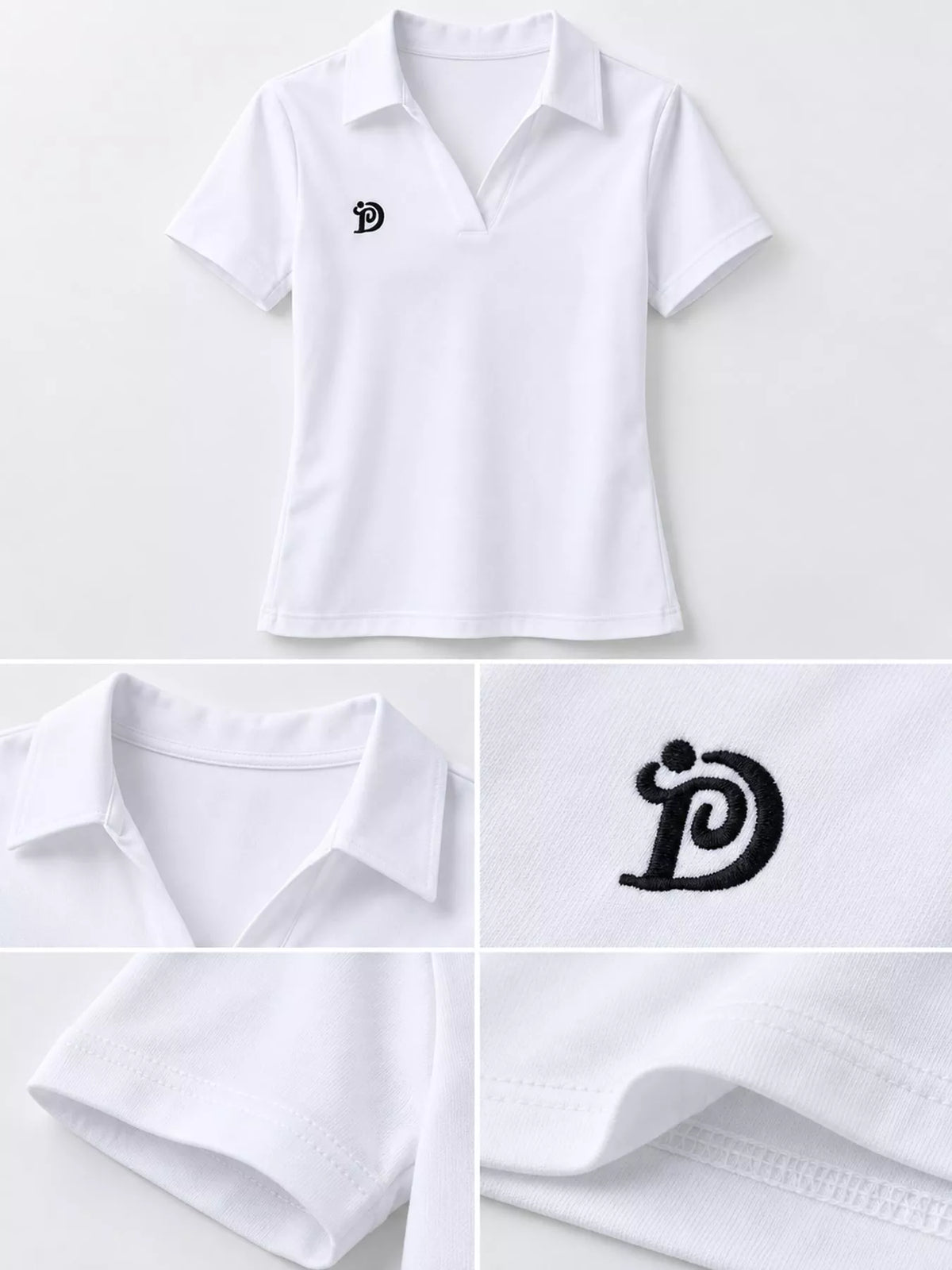 Plus Size Collared Neck Short-Sleeve Polo