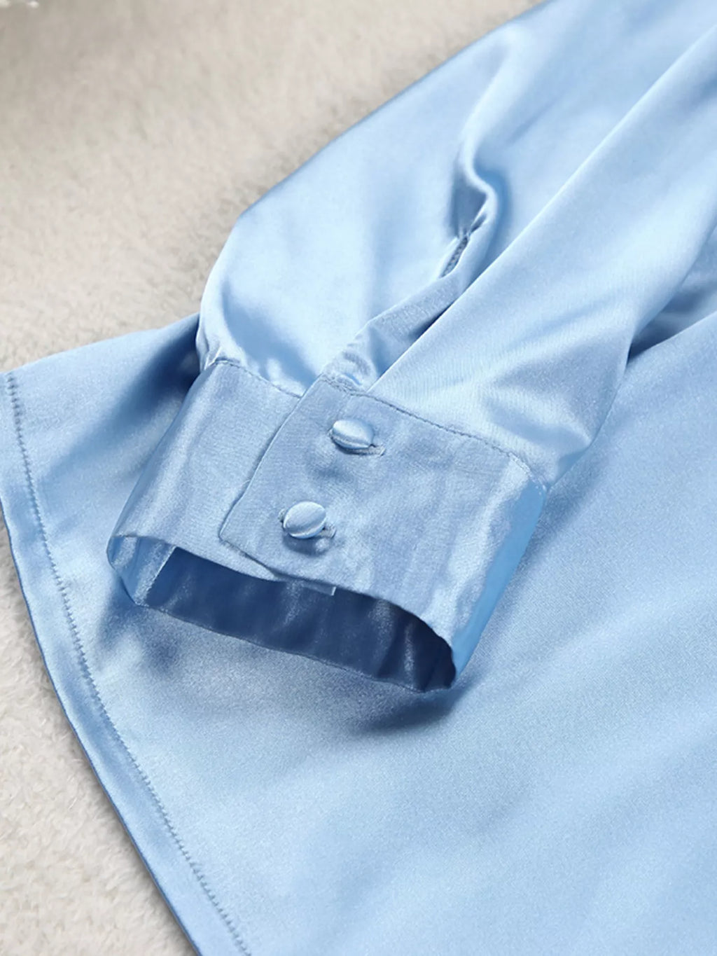 Satin Long Sleeve Shirt and Pants Set