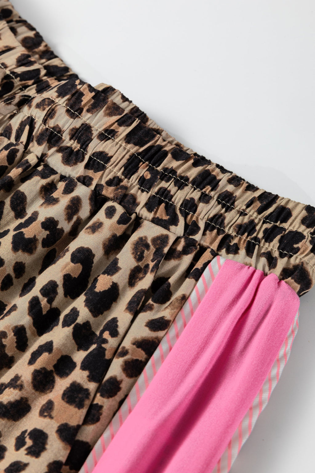 Leopard Contrast Trim Top and Pant Set
