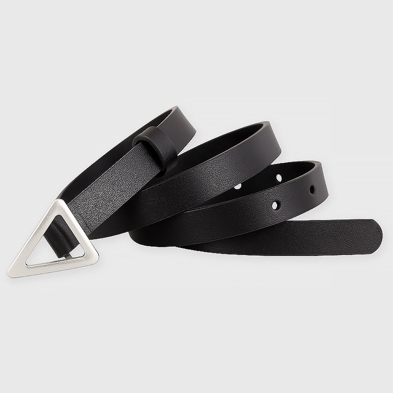 Triangle Buckle Skinny Belt