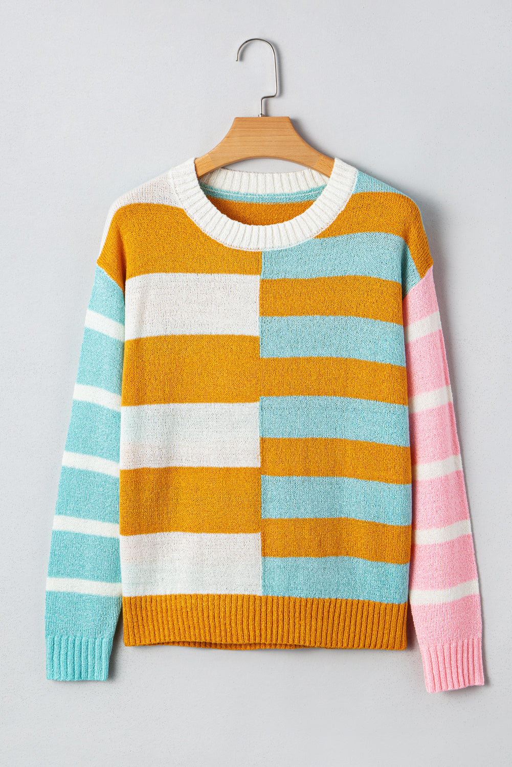 Stripe Colorblock Long Sleeve Sweater